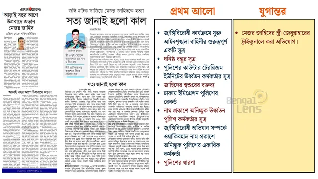 মেজর জাহিদকে নিয়ে দুই বিপরীত বয়ান: প্রথম আলোর একাধিক সূত্র, যুগান্তরের এর ভরসা একটি অভিযোগ